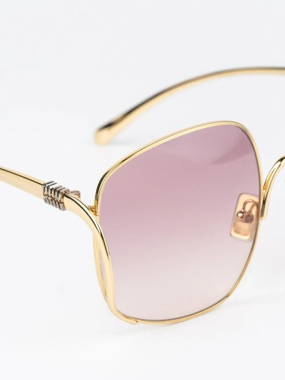 Miu Miu Women Sunglasses Gold Pink Gradient Square MUA57S 5AK40S  NEW AUTHENTIC